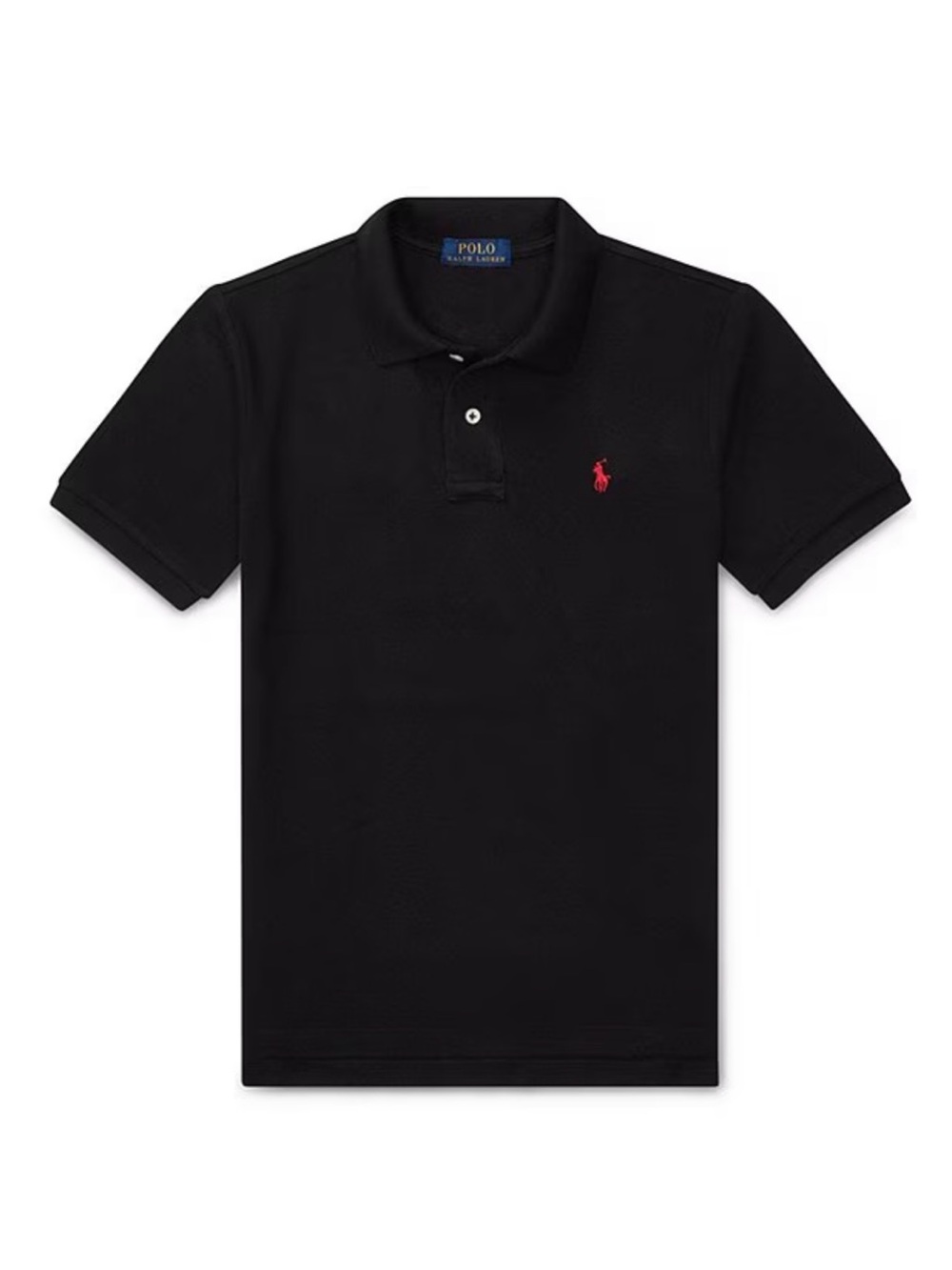 Ralph Lauren boys Black Polo with Red Pony Embroidery